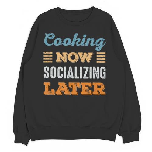 Cooking Now Minimal Socializing Introvert Vintage Unisex Sweatshirt - Raresse