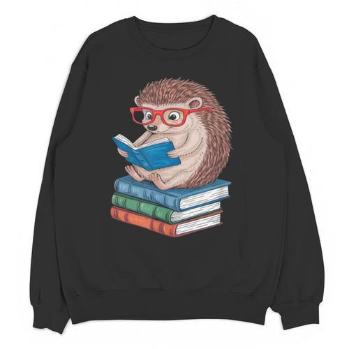 Cool Hedgehog Book Nerd Readers Unisex Sweatshirt - Bookorys DE