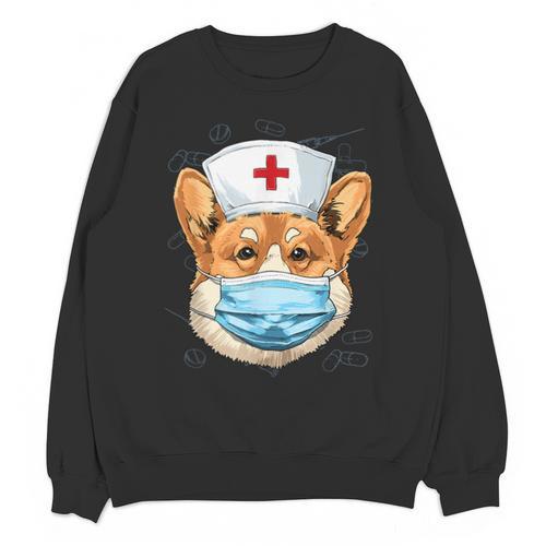 Corgi Dog Nurse RN Nursing School Graduation Unisex Sweatshirt - Best Gift Smart