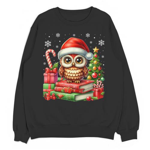 Cottagecore Owl Witch Hat On Book Pumpkin Christmas Costume Unisex Sweatshirt - Bookorys CA