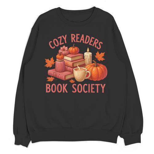 Cozy Readers Book Society Teacher Reading Floral Pumpkin Tee Unisex Sweatshirt - Bookorys