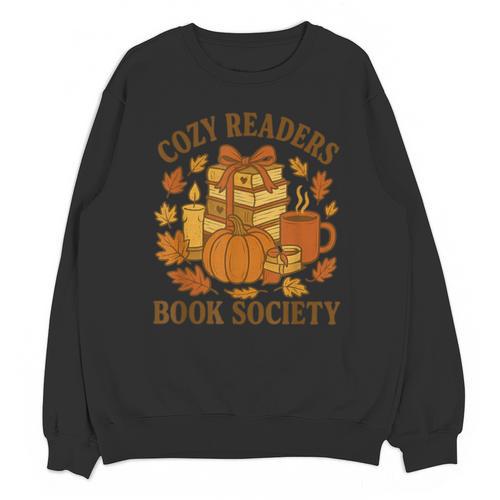 Cozy Readers Book Society Vintage Fall Books & Pumpkin Unisex Sweatshirt - Bookorys