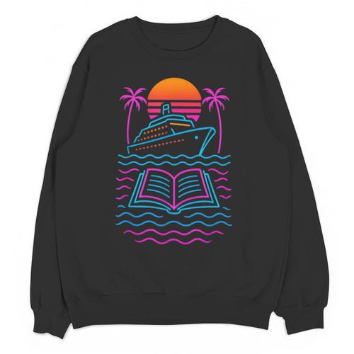 Cruise Ship Vacations Reading Book Lovers Sunset Unisex Sweatshirt - Bookorys CA
