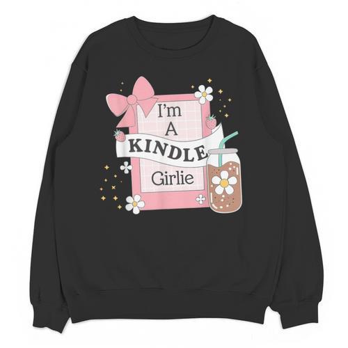 Cute Bookish Kindle Girlie Nerdy Read Book Lover Girl Women Unisex Sweatshirt - Bookorys