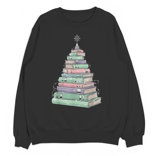 Cute Bookmas Christmas Book Tree Book Lover Teacher Unisex Sweatshirt - Bookorys DE