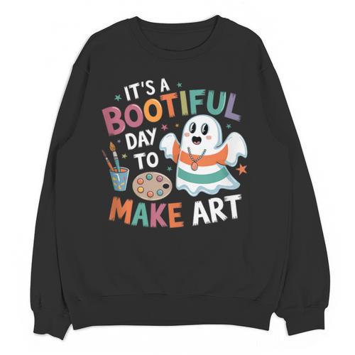 Cute Ghost Book Halloween Spooky Boo School Art Teacher Unisex Sweatshirt - Bookorys AU