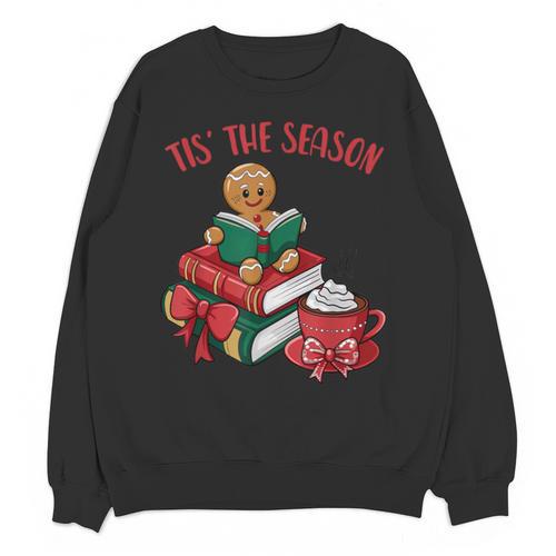 Cute Gingerbread Man Reading Book Nerd Christmas Bookish Unisex Sweatshirt - Bookorys UK