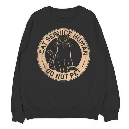 Cute Introvert Cat Service Human Do Not Pet Cat Joke Unisex Sweatshirt - Raresse