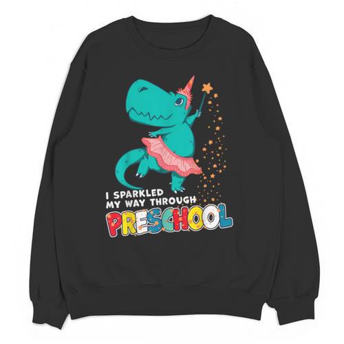 Cute Magical Ballerina Dino Unicorn Preschool Graduation Unisex Sweatshirt - Best Gift Smart