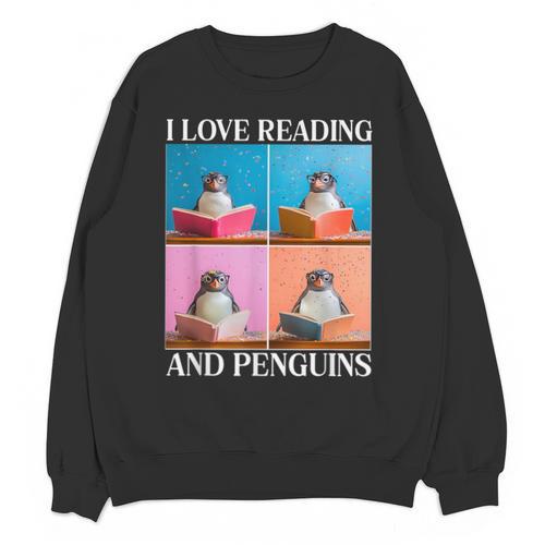 Cute Penguin Reading Book School Librarian Teacher Student Unisex Sweatshirt - Bookorys CA
