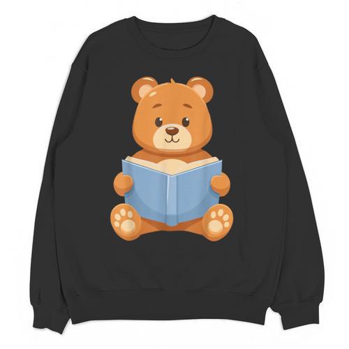 Cute Teddy Bear Reading Book Adorable For Readers Unisex Sweatshirt - Bookorys AU