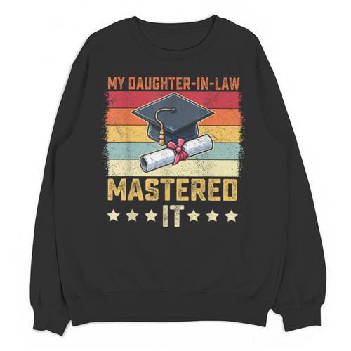 My Daughter In Law Mastered It Master's Graduation Vintage Unisex Sweatshirt - Best Gift Smart