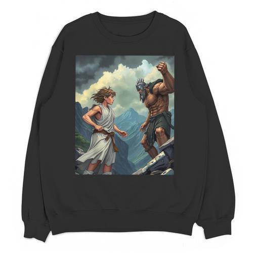 David And Goliath Bible Book Of Samuel King David Comic Unisex Sweatshirt - Bookorys