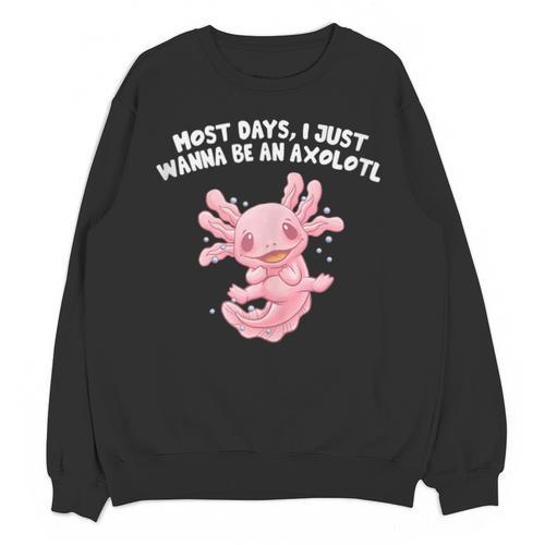 Most Days I Just Wanna Be An Axolotl Salamander Introvert Unisex Sweatshirt - Raresse