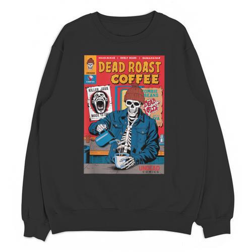 Dead Roast Coffee Comic Book Cover Style Skeleton Barista Unisex Sweatshirt - Bookorys UK