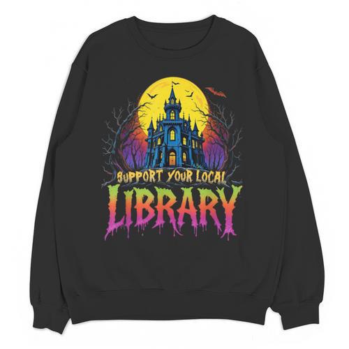 Death Gothic Support Your Local Library Lovers Book Unisex Sweatshirt - Bookorys CA