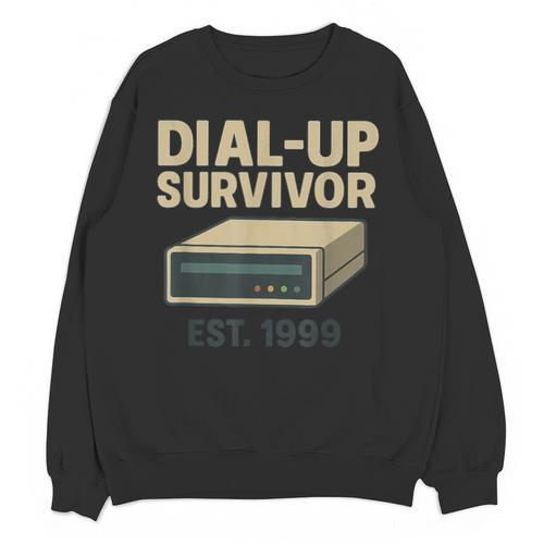 Dial Up Survivor Retro 90s Internet Nostalgia Unisex Sweatshirt - Figerry