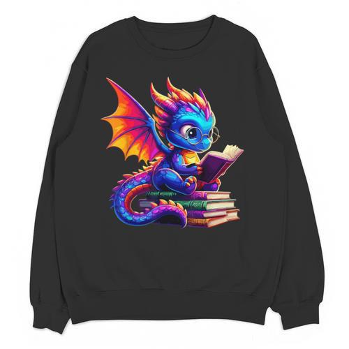 Dragon Reading a Book Bookworm Book Lover Unisex Sweatshirt - Bookorys AU