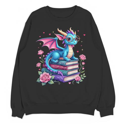 Dragons And Books Dragon Reading Book Lover Girl Bookworm Unisex Sweatshirt - Bookorys CA