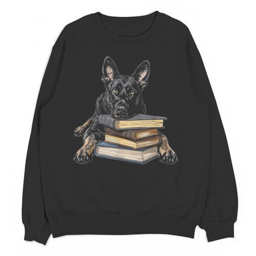 Dutch Shepherd Books Reading Dog Breed Graphic Unisex Sweatshirt - Bookorys