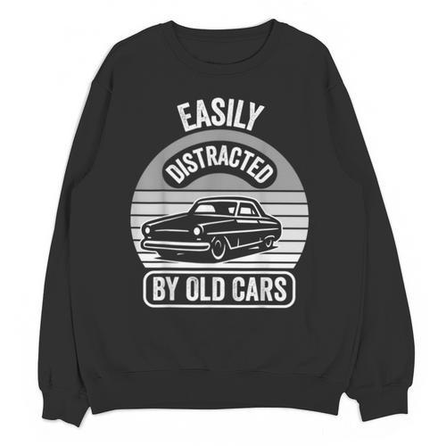 Easily Distracted By Old Cars Graphic Nostalgia Unisex Sweatshirt - Figerry