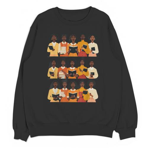 Educated Afro Women Girl Reading Book Future HBCU Grad Unisex Sweatshirt - Bookorys