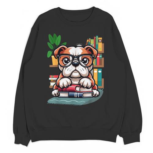 English Bulldog Reading a Book Dog Unisex Sweatshirt - Bookorys DE
