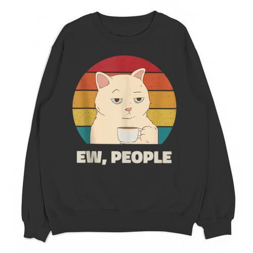Ew People Introvert Cat Lover Crazy Colorful Cat Lady Unisex Sweatshirt - Raresse