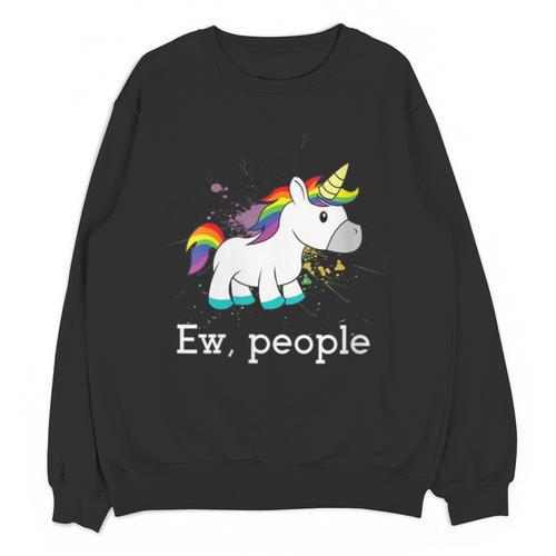 Ew People Unicorn Lover Introvert Rainbow Unicorn Unisex Sweatshirt - Raresse