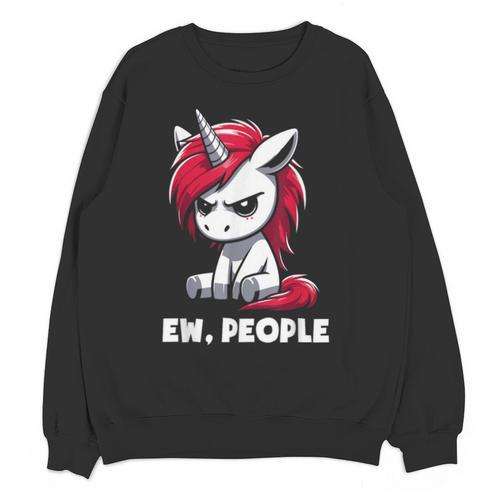 Ew People Unicorn Sarcastic Humor Introvert Unisex Sweatshirt - Raresse