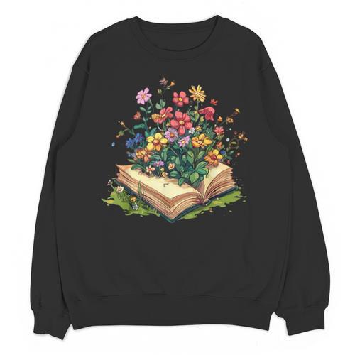 Floral Book Bloom Wildflowers Literature Nature Fantasy Unisex Sweatshirt - Bookorys