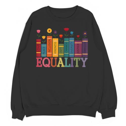 Floral Flower Book Equality Human Rights Women's Rights Unisex Sweatshirt - Bookorys AU