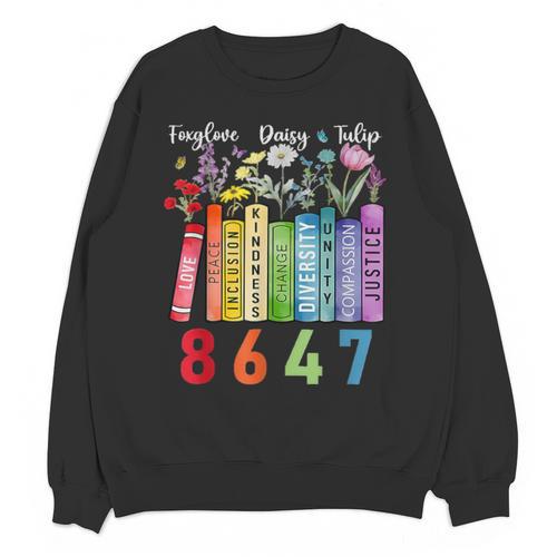 Floral Foxglove Daisy Tulip 8647 Books Lover Blooming Flower Unisex Sweatshirt - Bookorys UK
