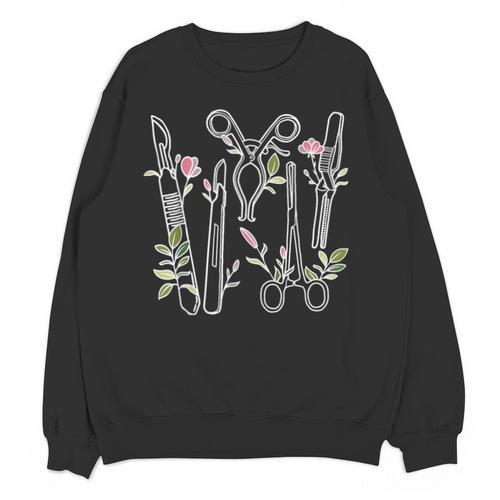 Floral Surgical Tech Surgery Medical Med School Graduation Unisex Sweatshirt - Best Gift Smart