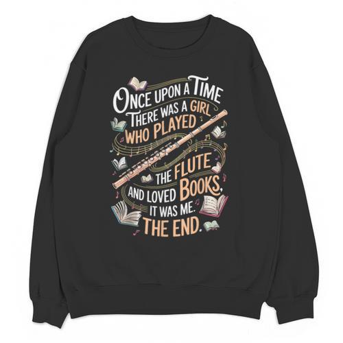 Flute And Books Marching Band Musician Flutist Flute Player Unisex Sweatshirt - Bookorys CA