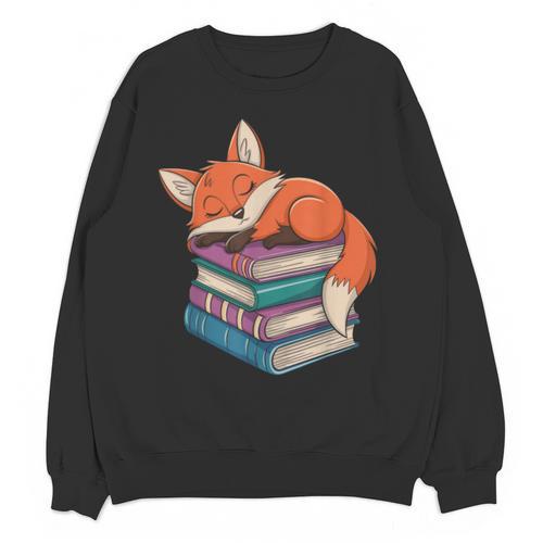 Fox Reading Book Pajama Sleep Unisex Sweatshirt - Bookorys AU