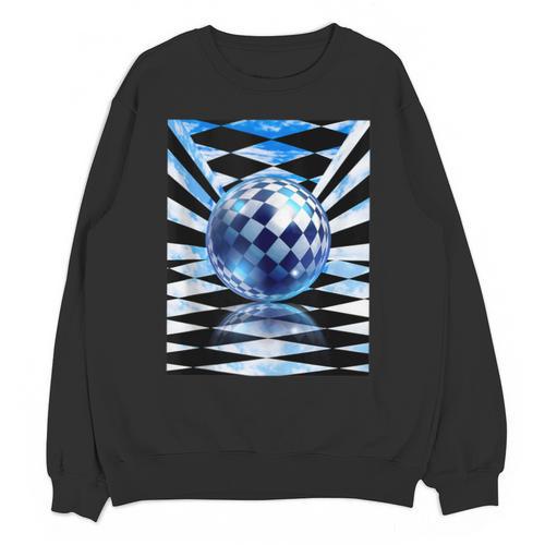 Frutiger Aero Aesthetic Tech Checkered Room Orb Sky Unisex Sweatshirt - Figerry
