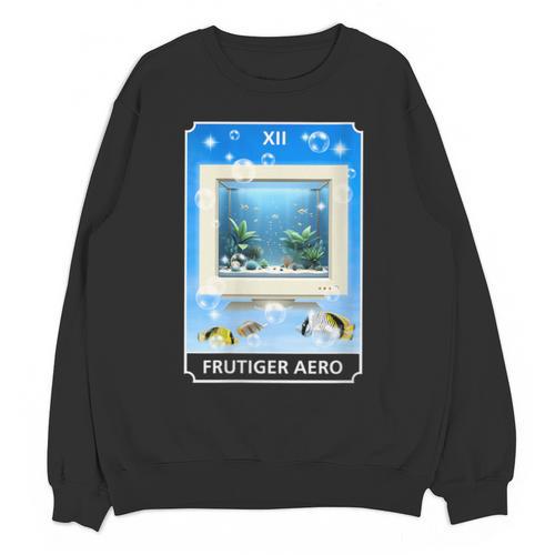 Frutiger Aero Aesthetic Tech Computer Aquarium Tarot Card Unisex Sweatshirt - Figerry