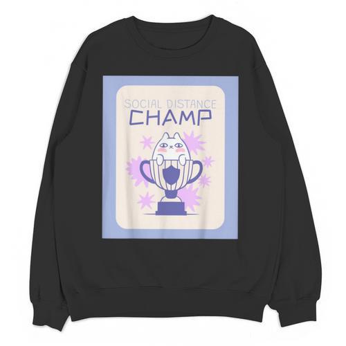 Fun Cute Introvert Cat Character Trophy For Men Women Unisex Sweatshirt - Raresse