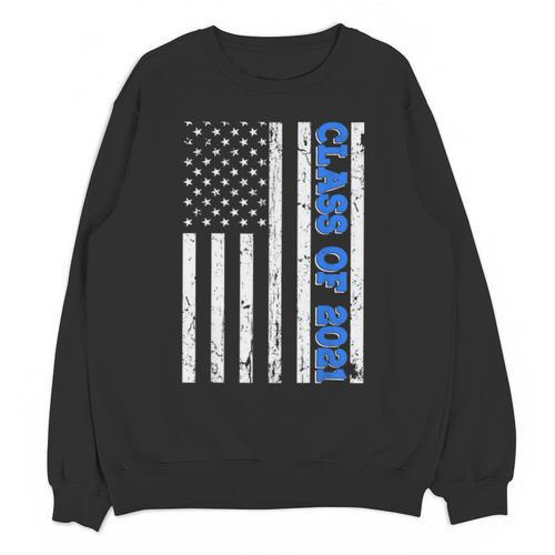 Funny Class Of 2021 American Flag Senior Graduation Unisex Sweatshirt - Best Gift Smart