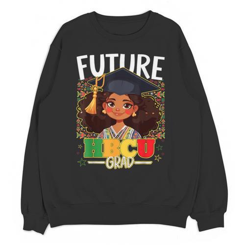 Future HBCU Grad Afro Girl College Graduation Kids Unisex Sweatshirt - Best Gift Smart