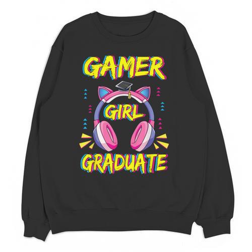 Gamer Girl Graduate Shirt Girls Kids Gamer Graduation Unisex Sweatshirt - Best Gift Smart