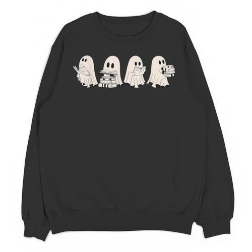 Ghost Book Reading Halloween Books Lover Teacher Kids Unisex Sweatshirt - Bookorys CA