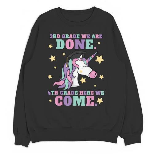 Girls 3rd Grade Graduation Magical Unicorn Unisex Sweatshirt - Best Gift Smart