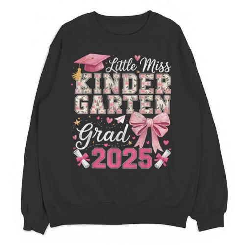 Girls Little Miss Kindergarten Grad 2025 Coquette Graduation Unisex Sweatshirt - Best Gift Smart
