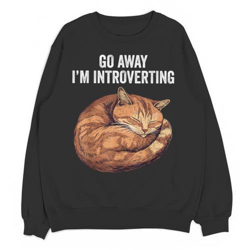 Go Away I'm Introverting Cat Introvert Men Women Girls Kids Unisex Sweatshirt - Raresse