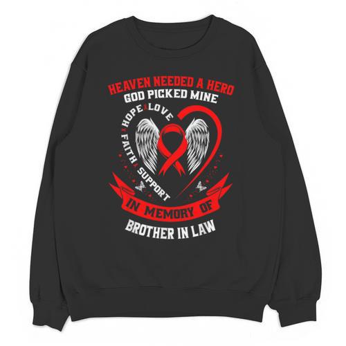 Go Red In Memory Of Brother In Law Heart Disease Awareness Unisex Sweatshirt - Easessy