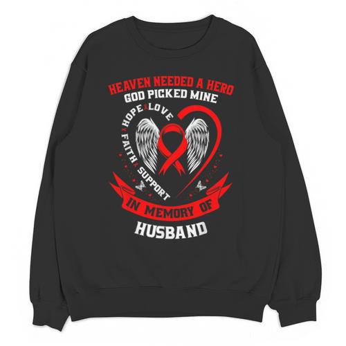 Go Red In Memory Of Husband Heart Disease Awareness Graphic Unisex Sweatshirt - Easessy