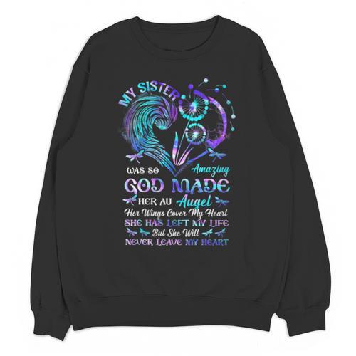 God Made-My Sister An Angel In Heaven In Memory Christian Unisex Sweatshirt - Easessy