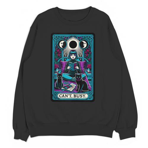 Gothic Girl Tarot Card Introverted Reader And Reading Unisex Sweatshirt - Raresse